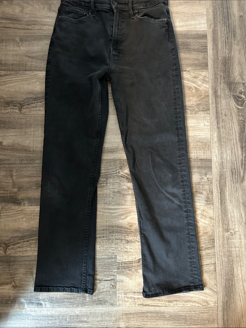 MOTHER Black Straight Leg Jeans
